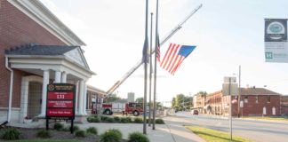 9-11 Brownsburg Fire Territory Lowering the Colors at Sunset