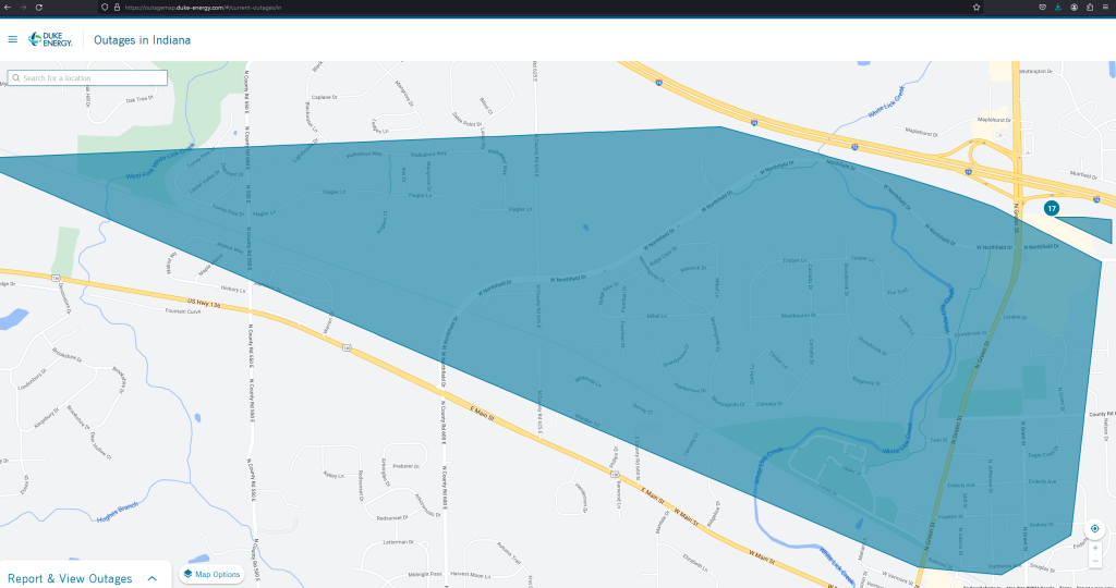 IMAGE - Brownsburg Power Outage Map