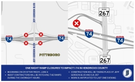 Ramp Closures to Impact I-74 in Hendricks County