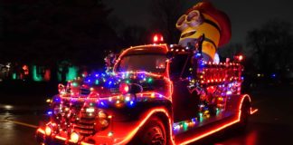 Santa Tours Brownsburg via a Fire Truck