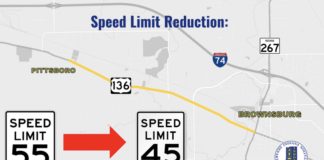 New Speed Limit – U.S. 136 – Pittsboro and Brownsburg