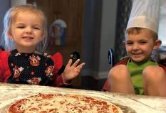 Kids Learning to be a Pizza Chef